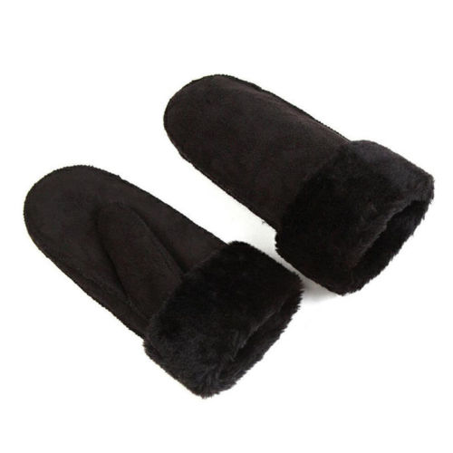 Winter Women Wool Gloves Genuine Leather Gloves Ladies Leather Mittens Thicken Warm Cute Sheepskin Women Gloves Outdoor