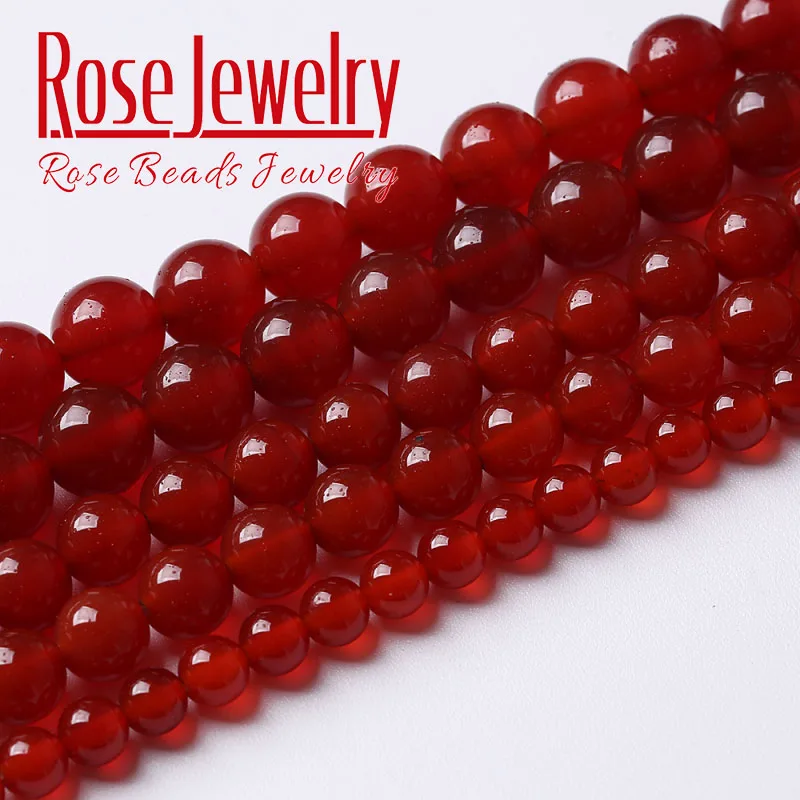 7A Real Natural Red Agates Onyx Beads Round Loose Spacer Stone Beads For Jewelry Making DIY Bracelets Necklace 4 6 8 10 12 14mm