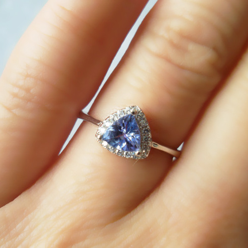 Natural Tanzanite Ring for Woman 5mm Natural Tanzanite Silver Ring Vintage Tanzanite Wedding Ring Natural Tanzanite Jewelry