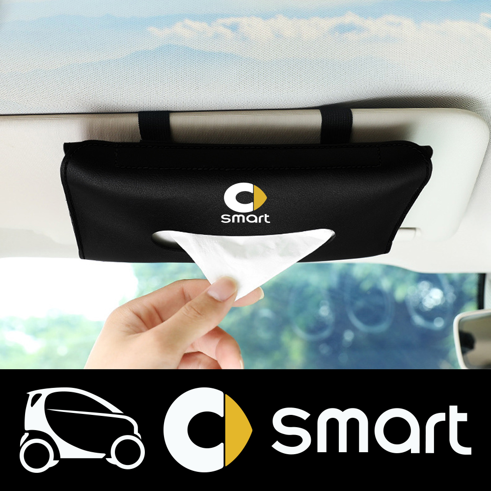 Car Sun Visor Hanging Tissue Box Holder For Mercedes-Benz Smart Eq Fortwo Forfour 453 451 452 450 454 Roadster Car Accessories