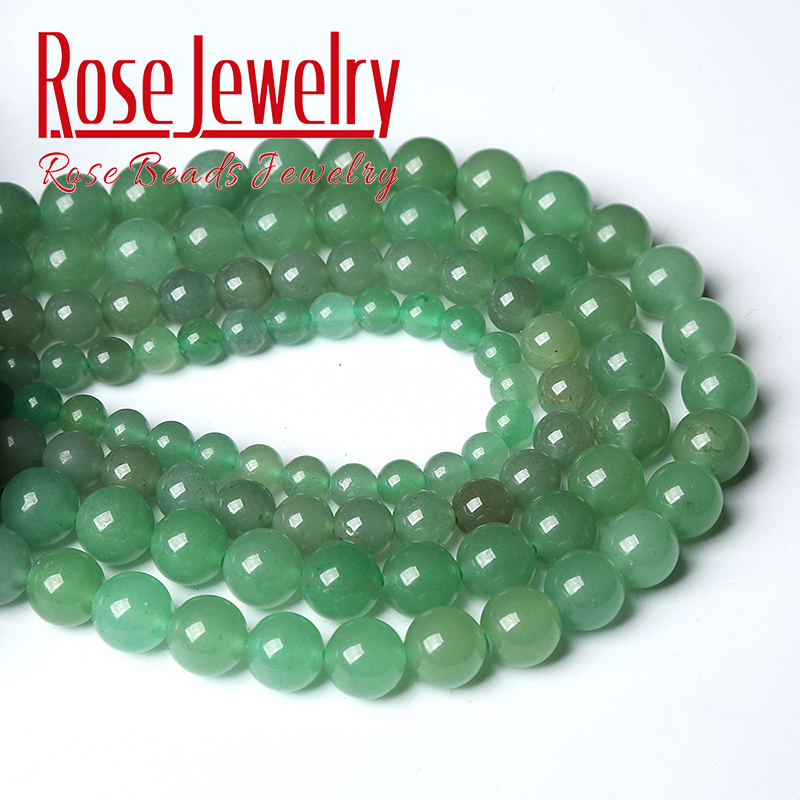 Green Aventurine Jades Beads Natural Stone Round Loose Spacer Beads For Jewelry Making DIY Bracelets Necklaces 4 6 8 10 12mm 15"