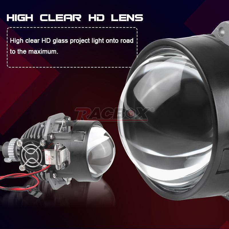 Bi Led Projector Lens 2.5 Inch HD Glass Headlight Lenses Hi/Lo Beam Headlamp Retrofit For H4 H7 HB3 HB4 9005 9006 Car Assembly