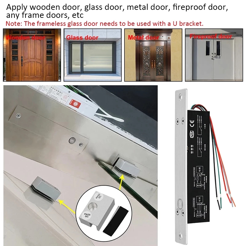5 wires DC12V Electric Lock Magnetic NC/NO Output With Timer Mortise Door Lock Fail Safe Fail Secure Bolt Mortise Door Lock