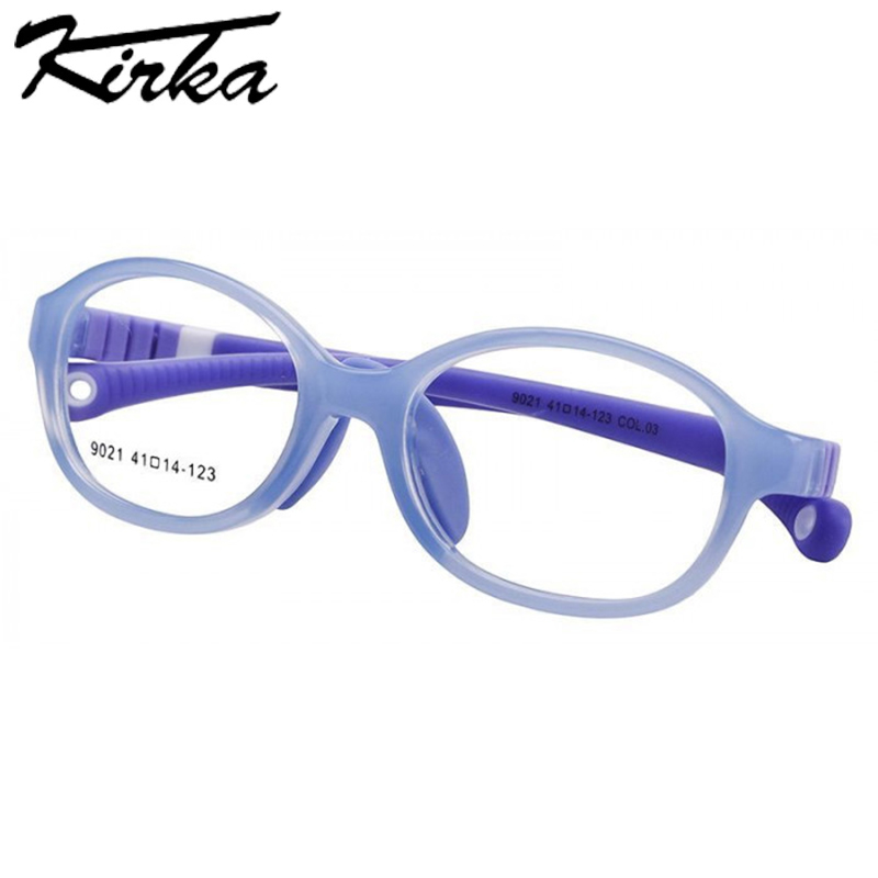 Kirka Candy Color Eyeglasses Frame for Kids Oval Shape Children Glasses Frame Myopia Reading Glasses Frame with Clear Lens 9021