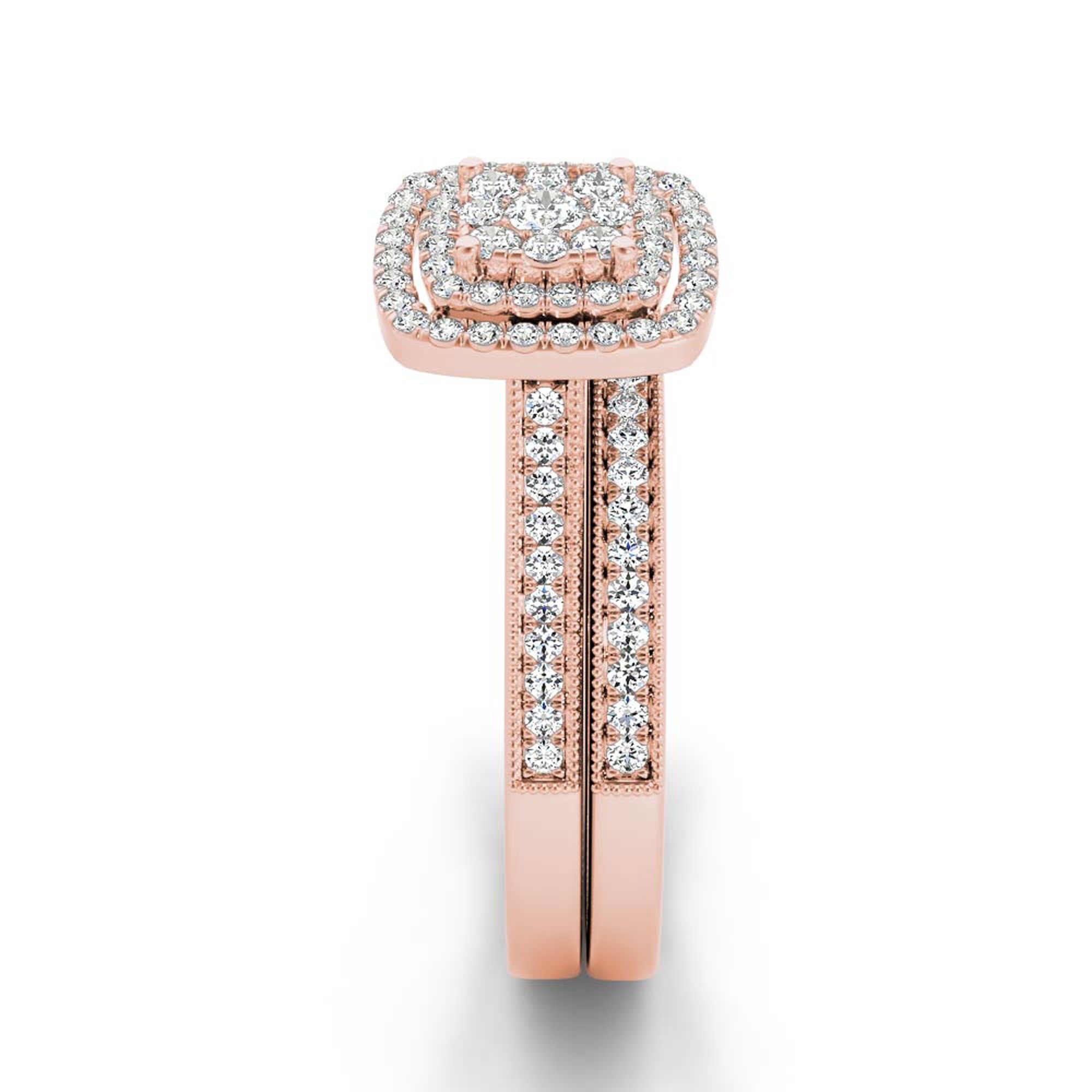 Szjinao Classic Rose Gold Color Wedding Rings for Women Men Solid 925 Sterling Silver Ring Sets Bohemia CZ Diamant Fine Jewelry