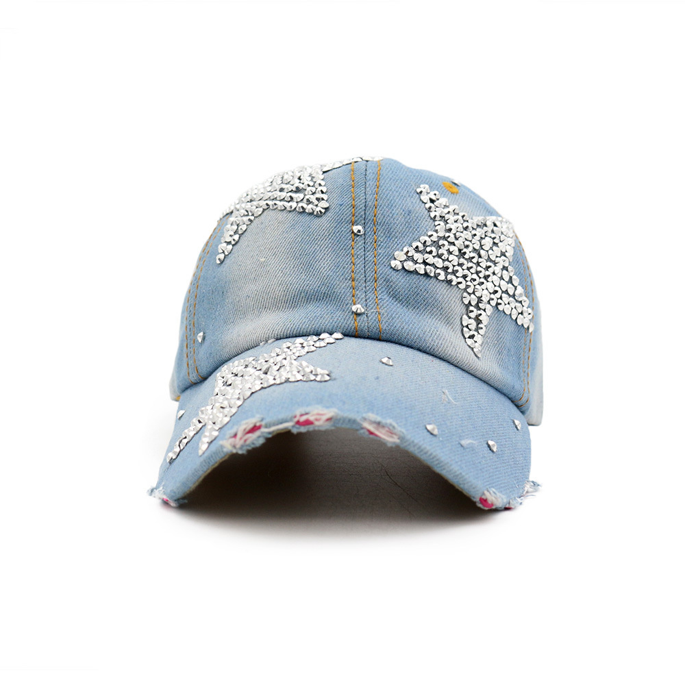 Women's Hat Diamond Flower Cowboy Female Bone Baseball Cap Summer Style Casquette Jeans Hat Cowboy Hat Baseball Hats