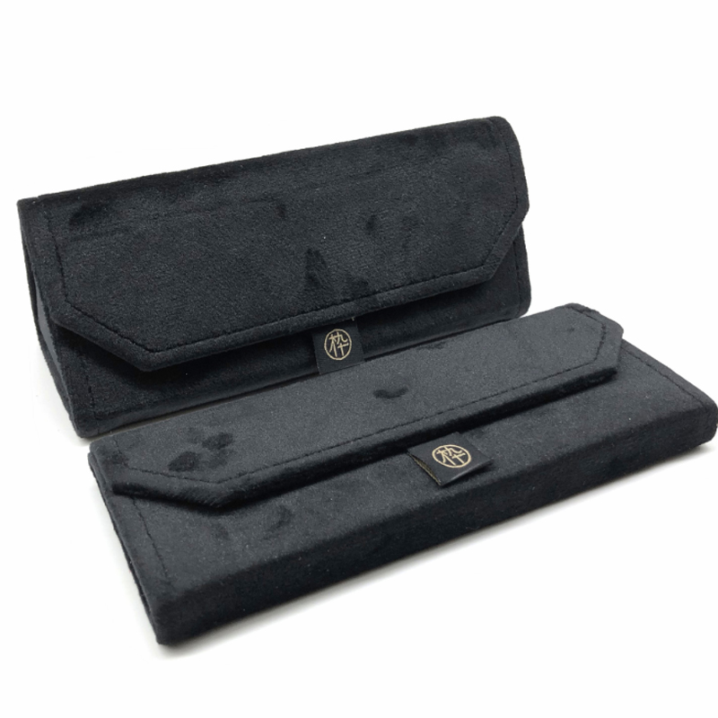 Velvet suede triangle folding glasses case men and women sunglasses box plain glasses spectacle case reading glasses case