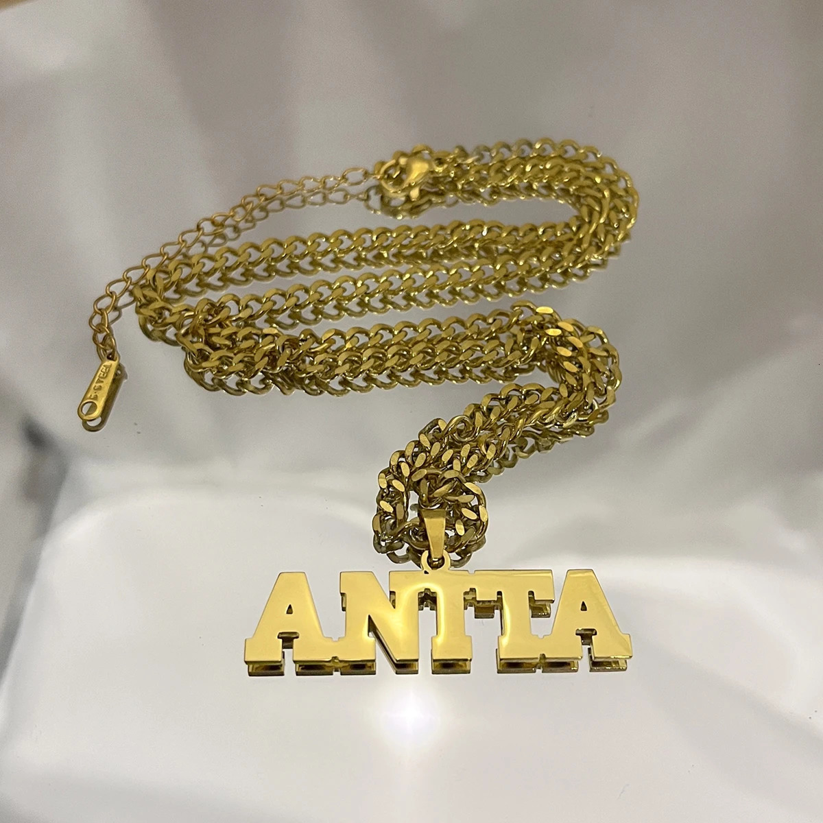 Customized Name Necklaces Pendants for Men Women Personalized Custom Gold 4mm Cuban Chain Stainless Steel Nameplate Jewelry 240624