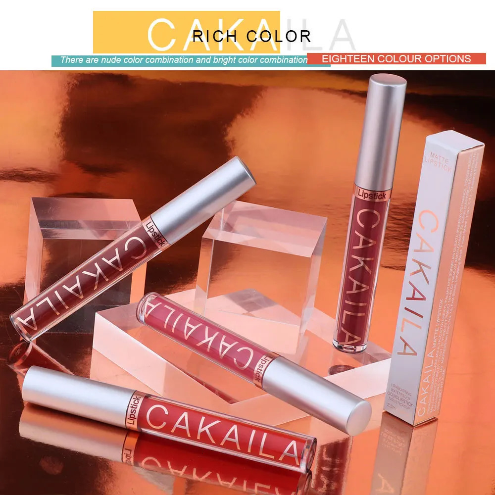 18 Color Lipstick Matte Non-stick Cup Waterproof Lip Gloss 240621