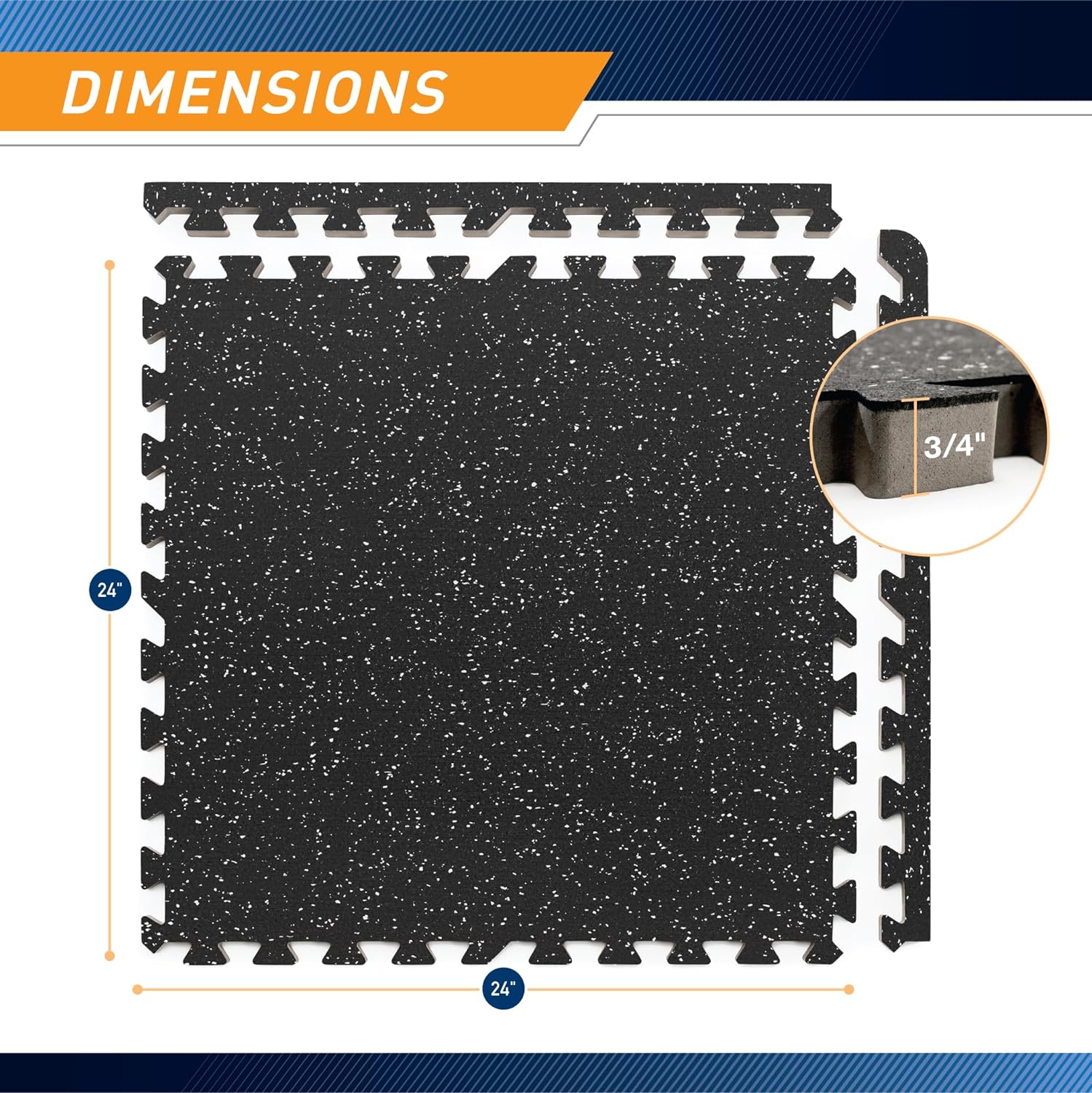 Marcy Interlocking Dual Density Rubber Top EVA Foam Home Gym Floor Mat for Exercise Equipment & Accessories MAT-40