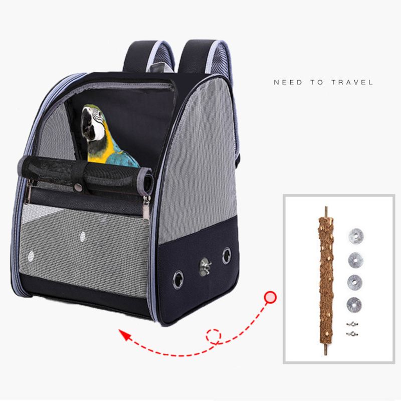 Bird Cage Breathable Carrier Backpack Foldable Lightweight Outdoor Travel Multi Purpose PU Mesh Pet Parakeet Parrot Bag