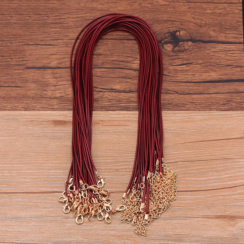 10PCS 1.5mm 16 Color Leather Cord Golden Lobster Clasp Adjustable Braided 45cm Rope For DIY Necklace Jewelry Making Findings