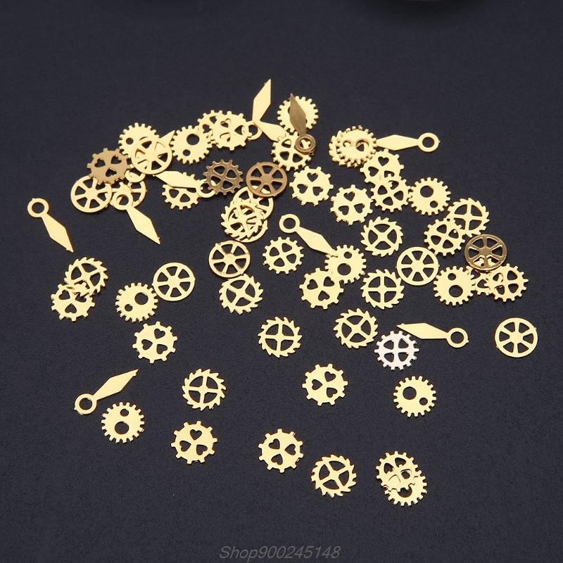 60Pcs/120Pcs/240Pcs Resin Jewelry Fillings Mixed Steampunk Cogs Gears Clock Hand Charm UV Frame Gear DIY Tools M17 21