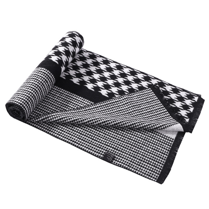 Autumn Winter Women's Wool Scarf Designer Black White Houndstooth Pashmina Shawl Luxury Cashmere Scarves Wraps 180cm YD0516