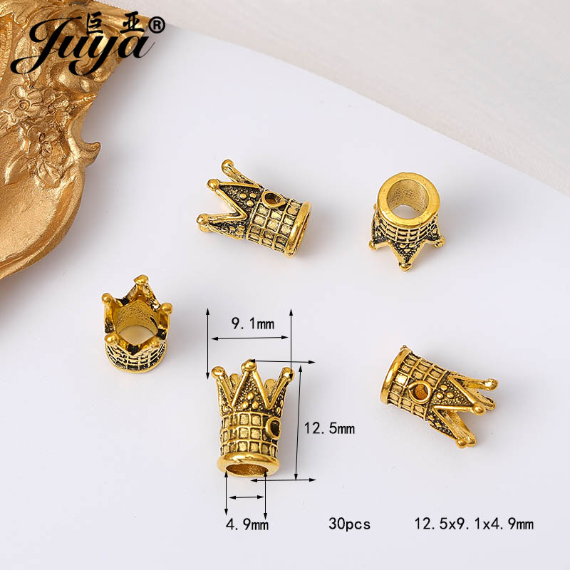 30PCS Jesus Cross Spacer Beads For Jewelry Making Christian Crown Bead Supplies Needlework DIY Handmade Bracelets Accessories