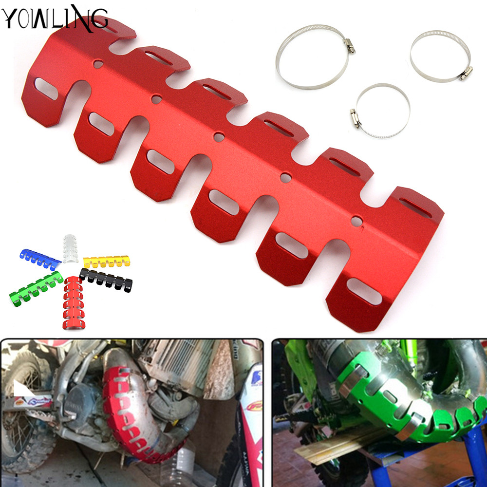 Off-road Exhaust Muffler Pipe Guard Protector Heat Shield For HONDA XR230 XR250R XR400R XR50 XR650L XR650R XR70 XR80
