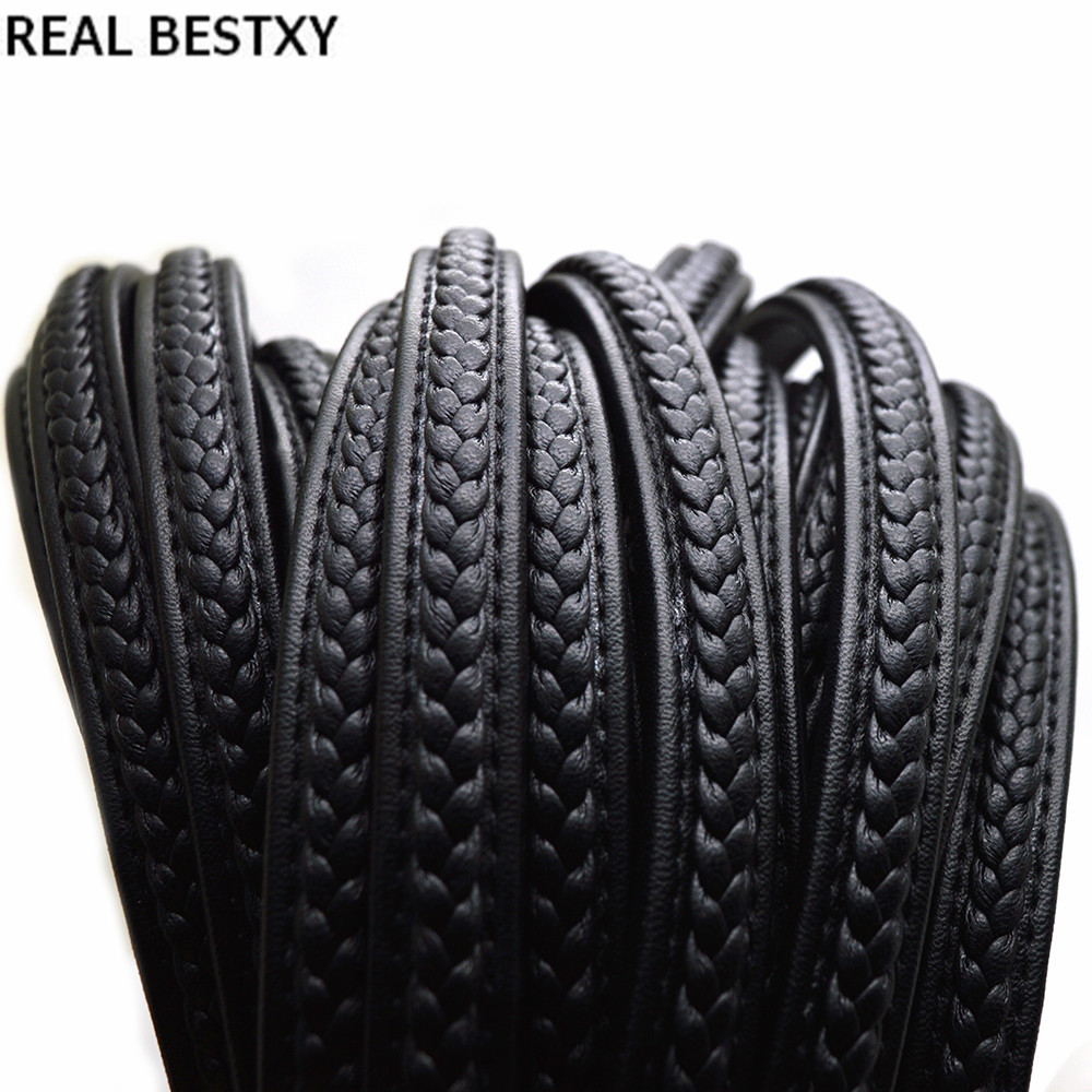 REAL BESTXY 12*6mm Fiber Braided Leather String Cord For DIY Bracelet Jewelry Making Rope Craft Jewelry Accessories Materials