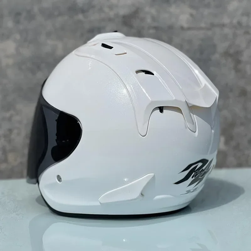 Ram4 Glossy White Half Men and Women Motorcycle Off-Road Summer Helmet Downhill Racing Mountain Cross Casco Capacete