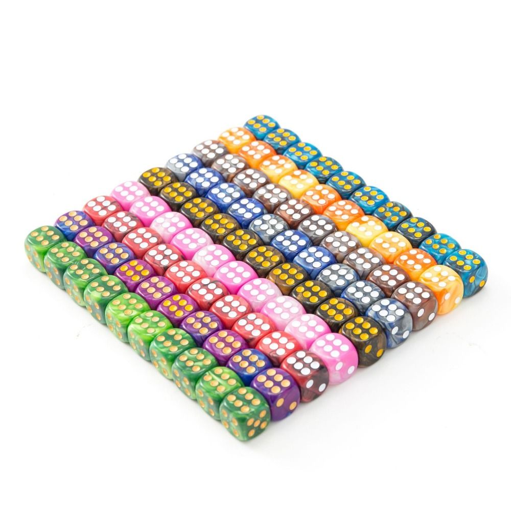 10Pcs/set D6 12mm Colored 6-sided DND Dice Translucent Colors Party Game Polyhedral Dice Acrylic Role-Playing Table Game