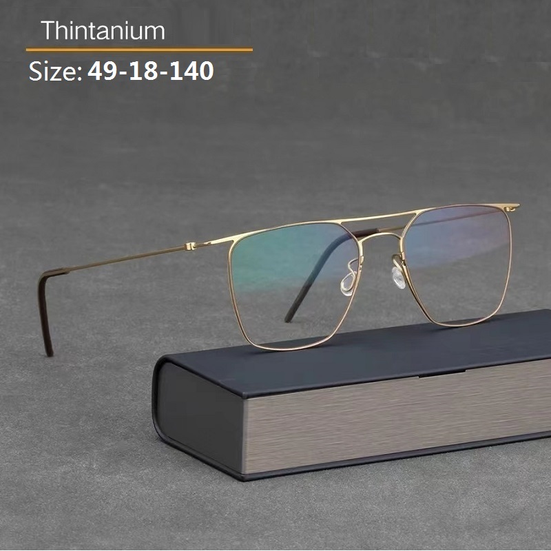 High Quality Denmark Brand Glasses Frame Titanium Light Thin Double Beam Design Square Eyewear Men Woman Eyeglasses Optical Lens