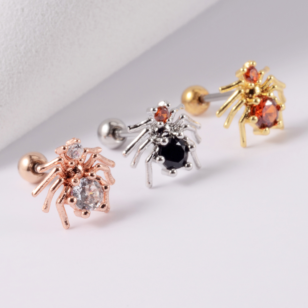 1PC 361L Surgical Steel Cz Ear Tragus Cartilage Crystal Lightning Snake Lobe Earrings Helix Earring Barbell Piercing Jewelry 20G