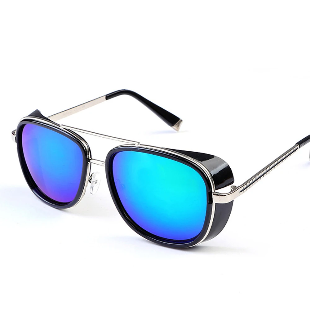 XaYbZc 2024 Steampunk Sunglasses Men Brand Women Mirror Designer Sun glasses Vintage Lens Red UV400 Sunglasses