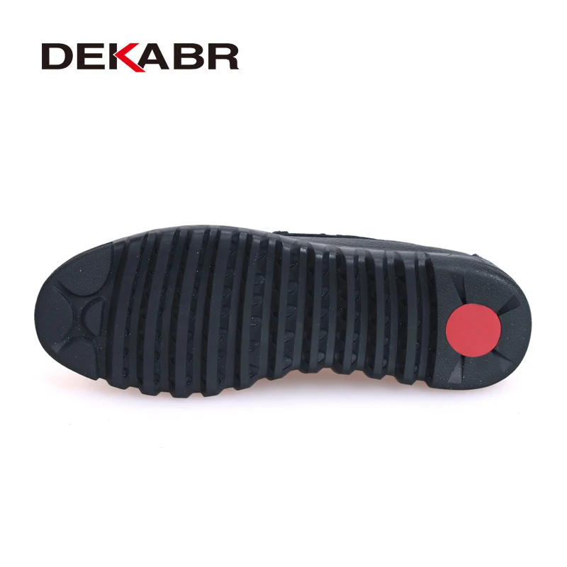 DEKABR Genuine Leather Black Brown New Flat Shoes Classic Hand Sewing Men Quality Flats Atos Hombres Big Size 37-48 D580