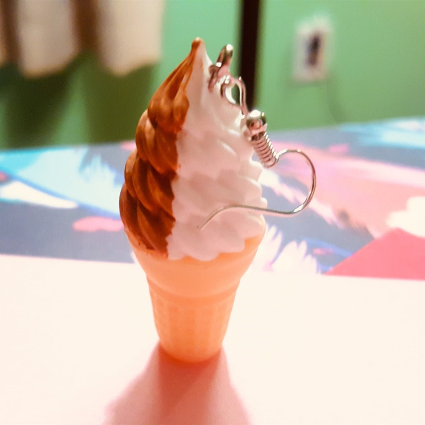 1 Pair Creative Ice Cream Woman Earrings Resin Cute Handmade Earrings Summer Jewelry Gifts For Her