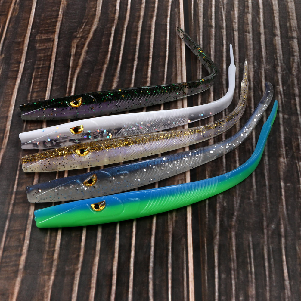 6pcs Crazy Slug Soft Fishing Lure 130mm 3.8g Artificial Bait Fishing Tackle Good Quality Worms Shad Eel Seabass Fishing Tackle