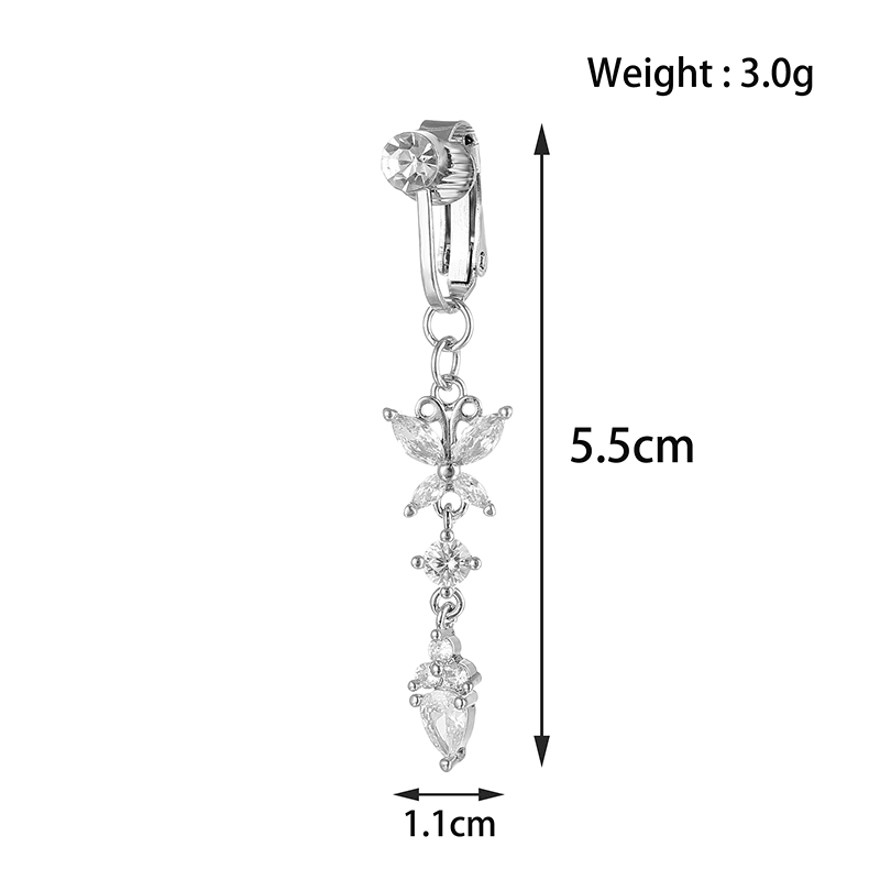 Faux Fake Belly Butterfly Fake Belly Piercing Heart Clip On Umbilical Navel Fake Pircing Butterfly Cartilage Earring Clip