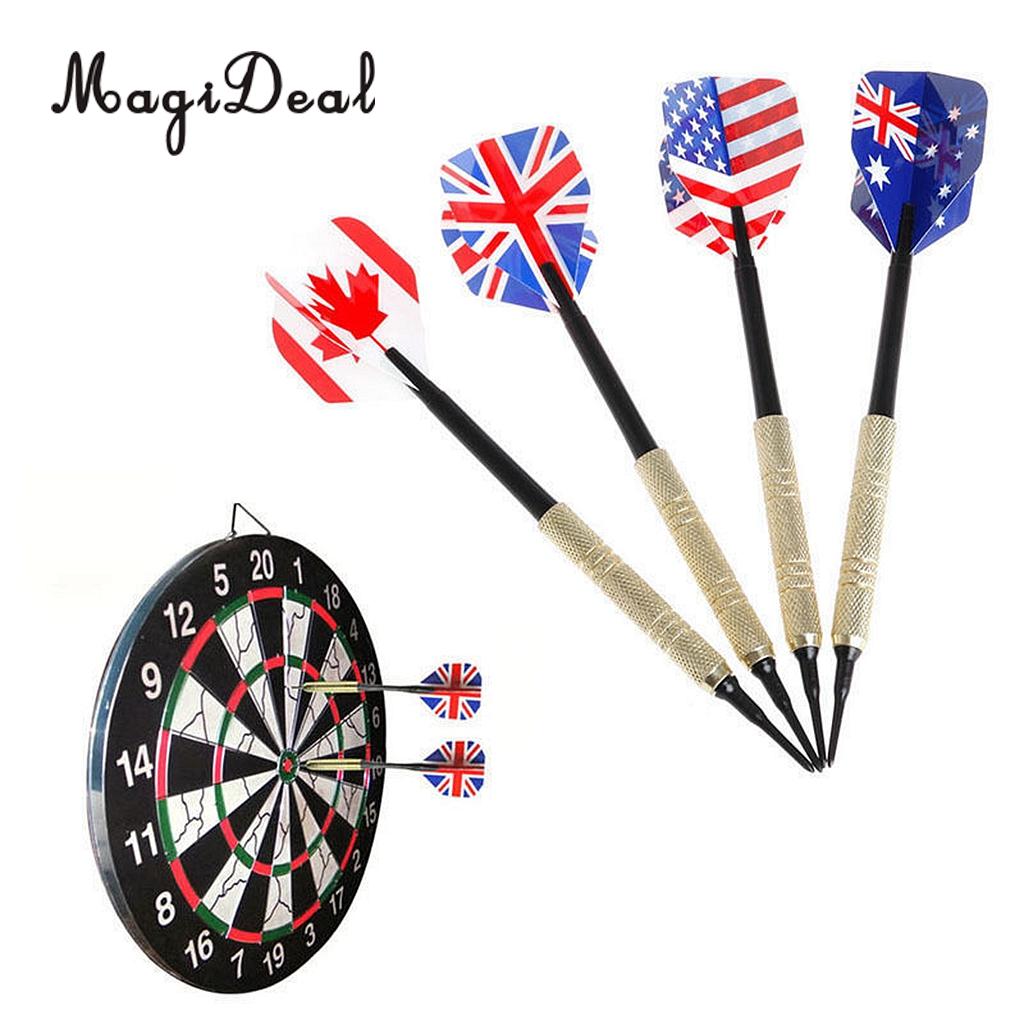 12 Pcs 14 Grams Soft Tip Darts Set with Extra Plastic Tips with 4 Kinds Flights for Electronic Dartboard Tip Darts
