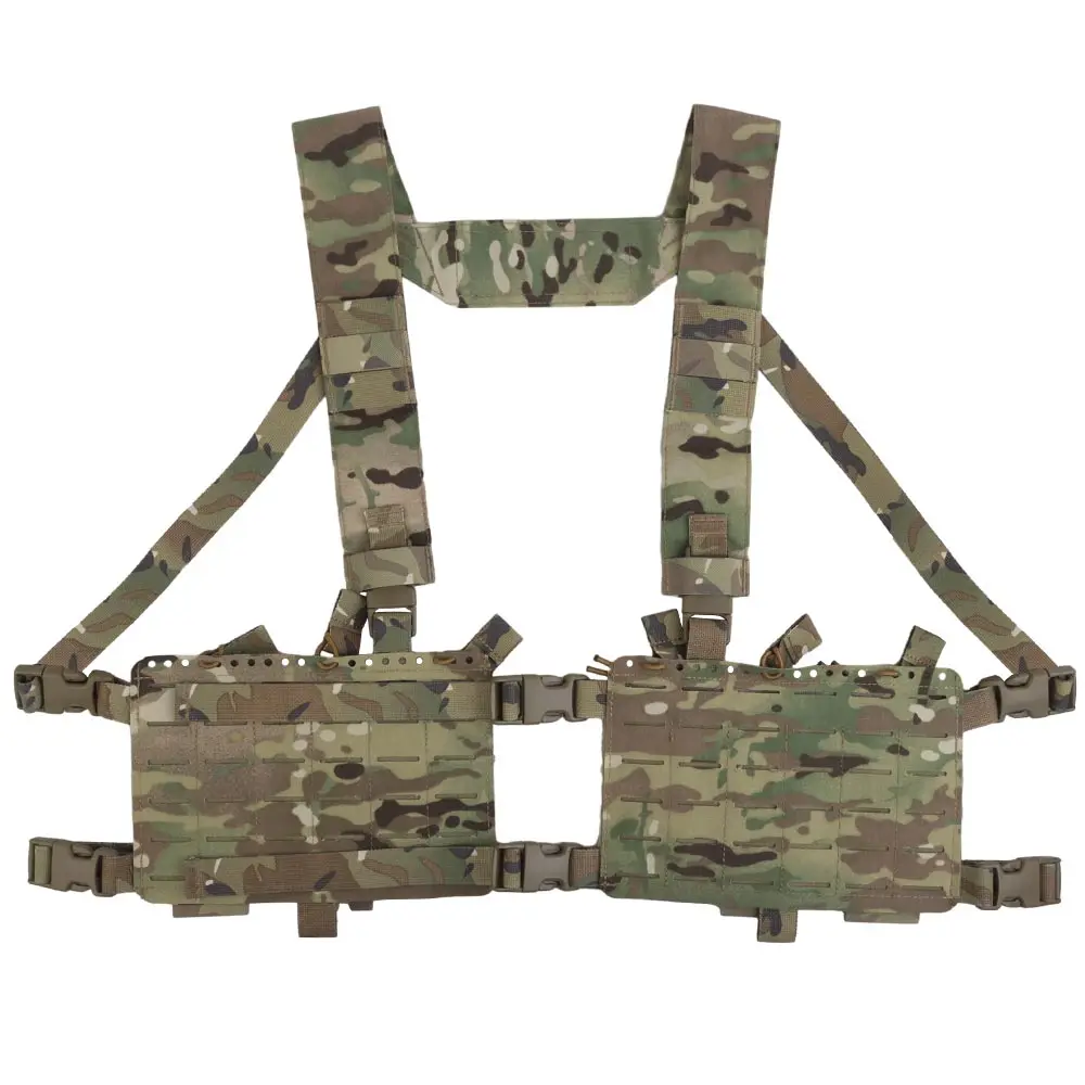 Tactical Chest Rig Laser Cut Molle System Military Hunting Vest Split Front Chest Rig Magazine Pouch Holster Airsoft Equipment
