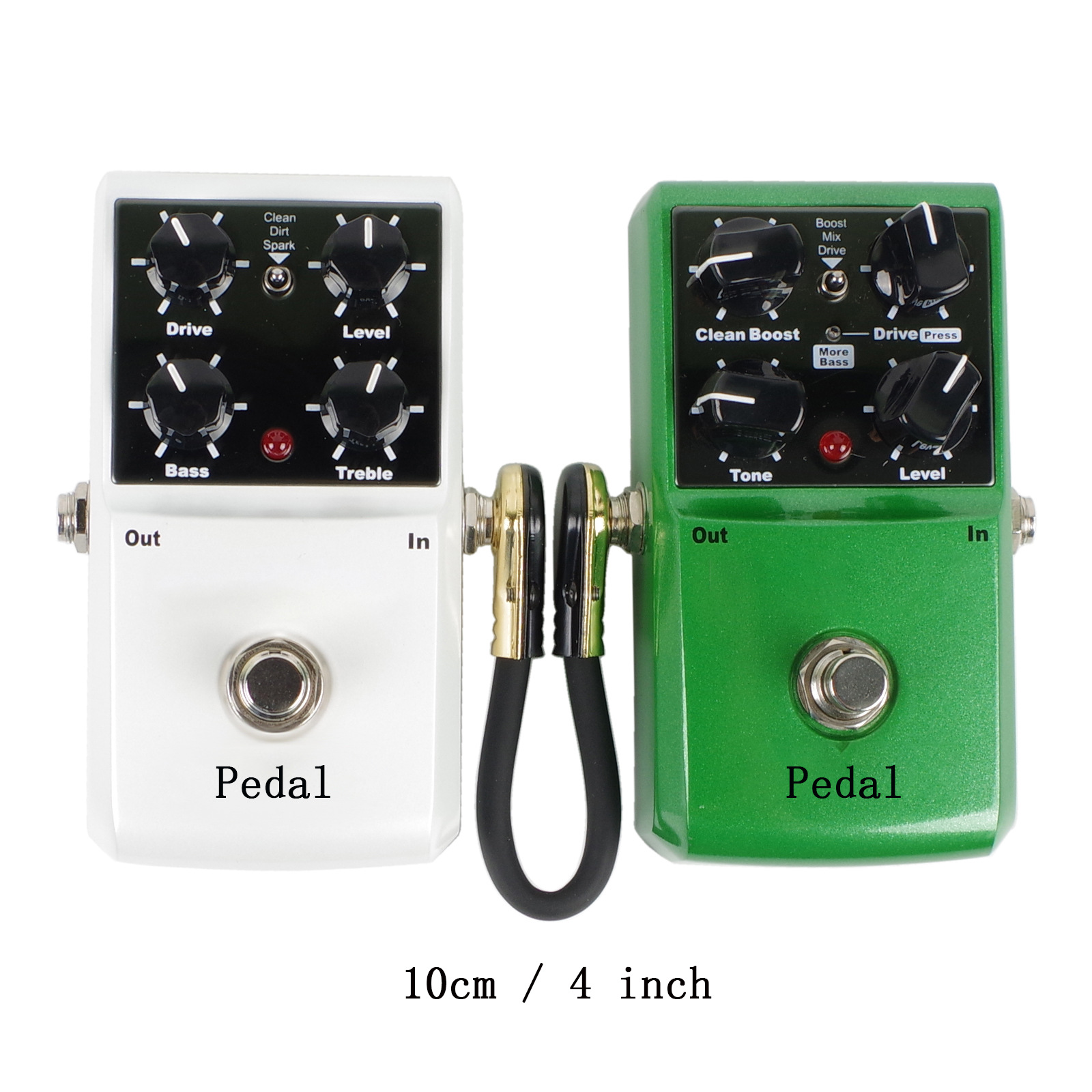 24AWG Anti-Noise Guitar Patch Audio Cable 10cm 4inch Right Angle Flat Guitar Effects Pedal Connector Wire Jack Line 6 Pcs Kit
