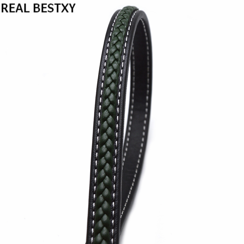 REAL BESTXY 12*6mm Fiber Braided Leather String Cord For DIY Bracelet Jewelry Making Rope Craft Jewelry Accessories Materials