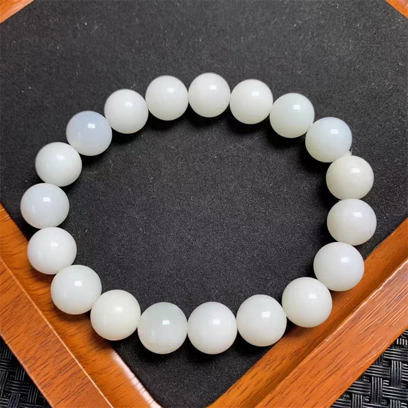 10mm Natural white opal Bracelet Crystal Smooth Round Beads For Jewelry Making Healing Holiday Gift 1PCS