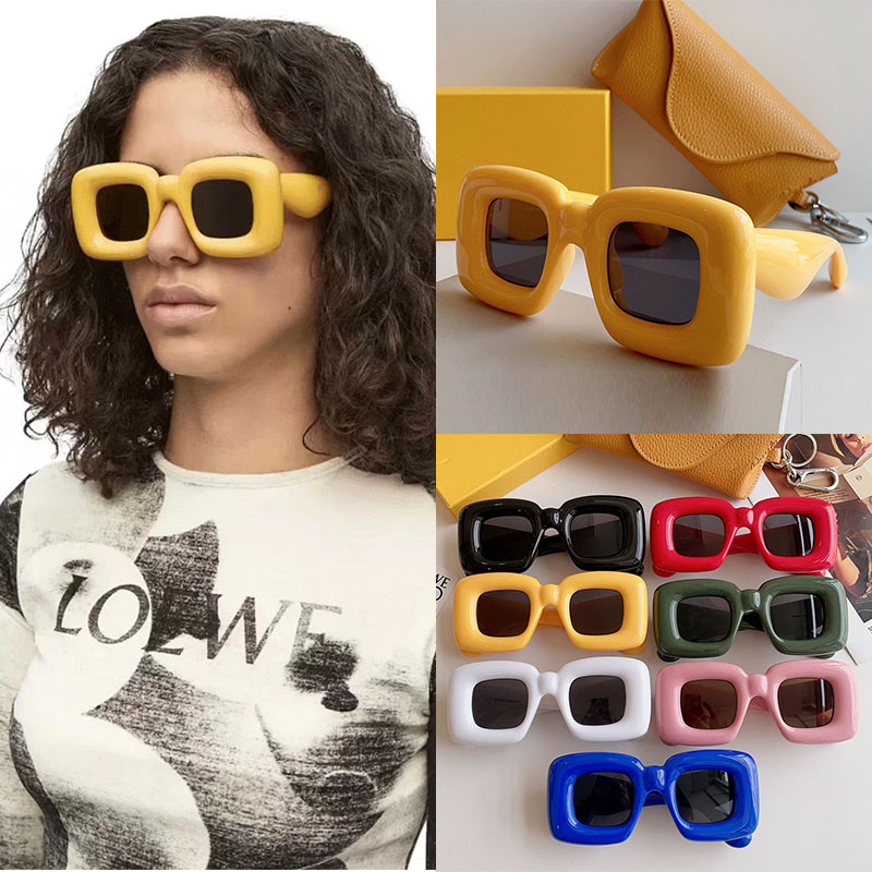 Personalized Womens Sunglasses LW40098 Womens Designer Funny Square Casual Sunglasses 100% UV resistant Acetate Fiber Upgraded Thickened Frame To