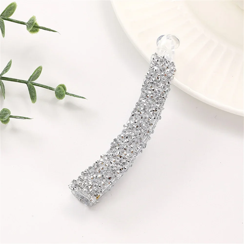 Rhinestone Crystal Banana Hair Clips Women Girls Pearl Fish Shaped Barrettes Ponytail Holer Claws Grips Clamp Hair Accessories