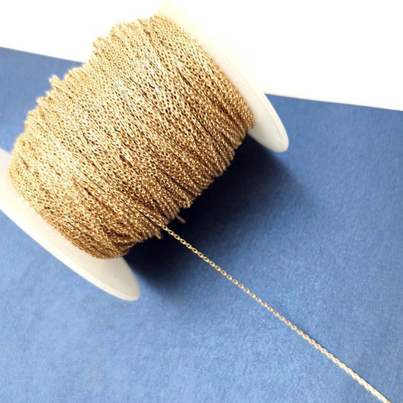 2meters 0.8-1mm Super Fine Chains for Necklace Bracelet Making DIY Gold Chains O Shape Cross Chain Earrings Components Wholesale