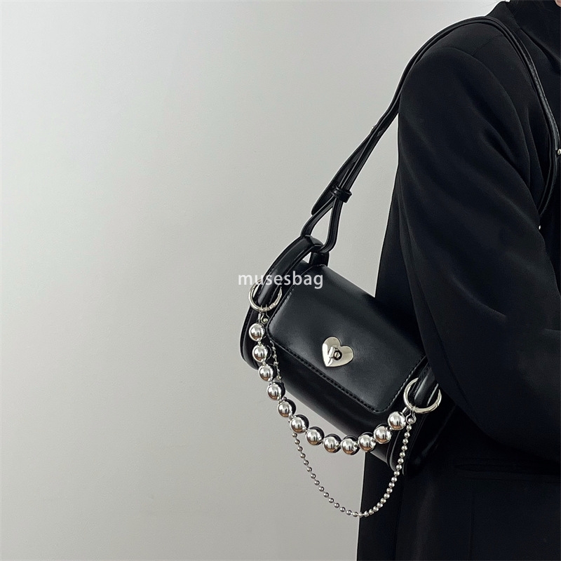 High quality niche design spicy girl lock buckle, love chain cylindrical bag women's new high-end feeling single shoulder crossbody bag trendy tr