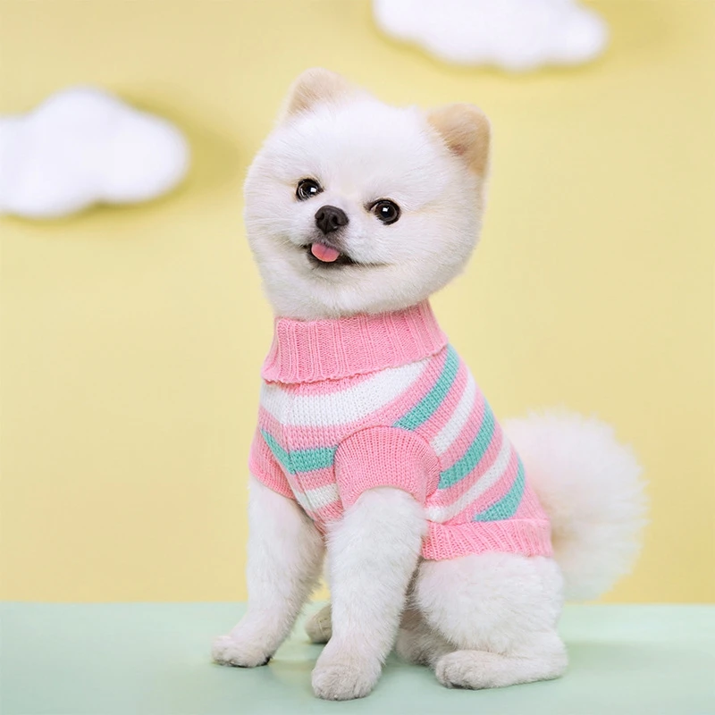 Winter Dog Sweater Puppy Dog Sweaters for Small Medium Dogs Pet Turtleneck Chihuahua Vest Knitted Puppy Cat Coat Yorkie Customes