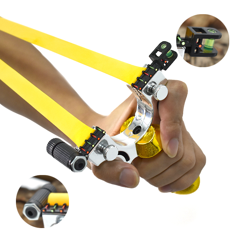 Hunting Laser Slingshot Professional Outdoor Pocket Bow Catapult with Flat Rubber Band for Entertainment Game Toys Accessories