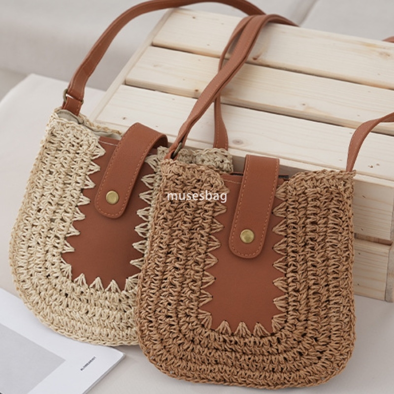 Designer Ms. High Quality Multi functional Handwoven Paper Rope Handheld Grass Woven Bag Thailand Vacation Fashion Shoulder Bag Large Capacity Photo T