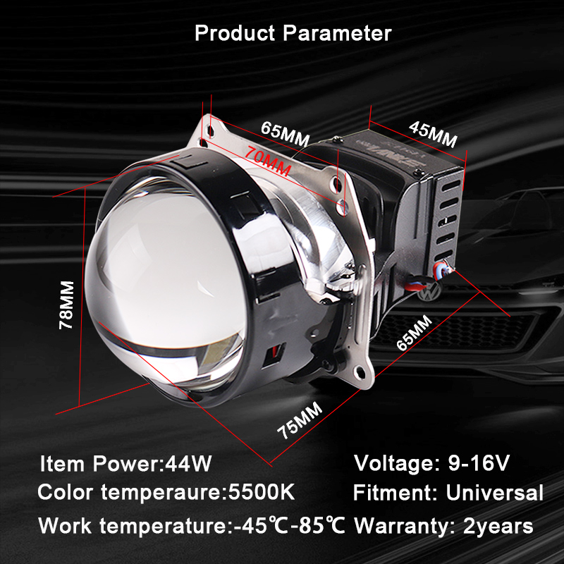 SANVI 2PCS 47W 5500K Bi LED Projector Lens Headlight for Audi Q7 Q5 With AFS Framework Car Ligth Accessories
