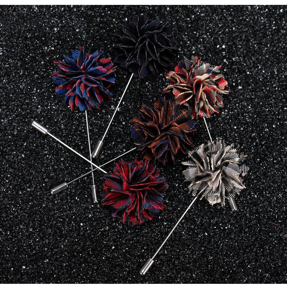 Tailor Smith New Lapel 17 colors Flower Fabric Handmade Brooch Pin Boutonniere Stick Men Cool Beautiful Suit Accessories Wedding