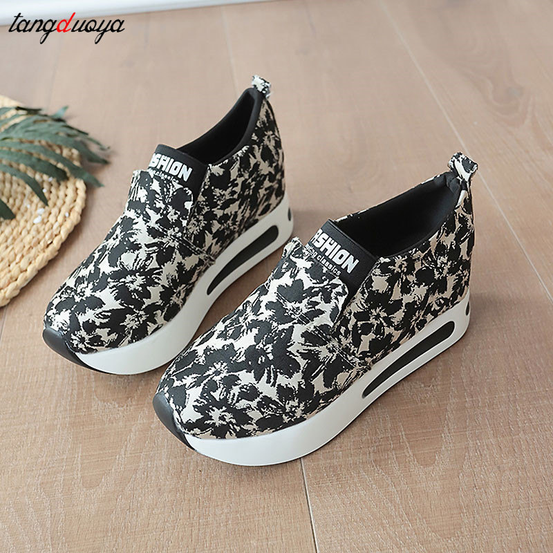 Chunky Platform Sneakers Women 2024 spring Hidden Heels Sport Shoes Woman Plus Size 42 Thick Bottom Loafers Shoes women sneakers