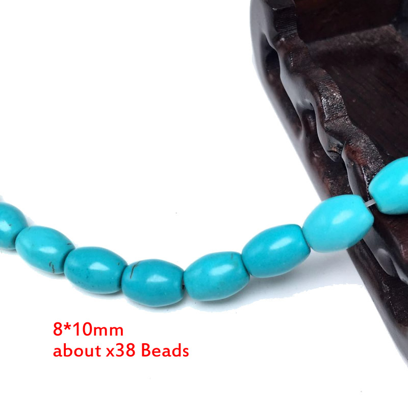 Round septum teardrop oval Horizontal hole pendant Natural Turquoises Loose Seed Beads For bracelet necklace Jewelry Making DIY