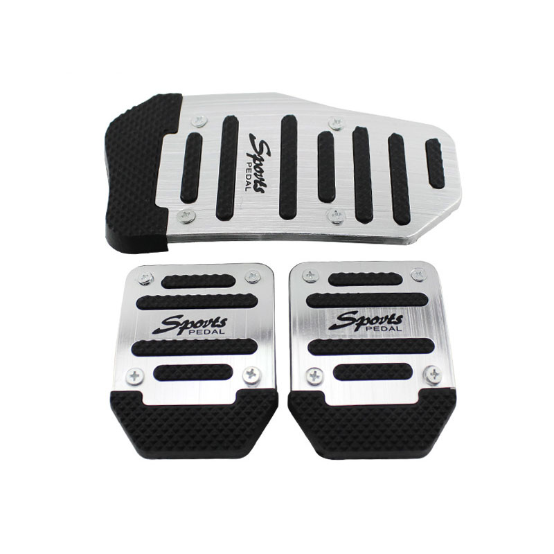 Universal 3Pcs Racing Manual Non-Slip Foot Pedal Pad Cover Aluminum Automatic Gear Brake Accelerator Car Interior Accessories
