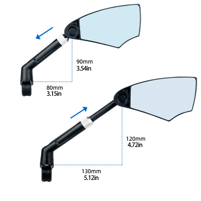 Foldable Bicycle Rearview Mirror Adjustable Rotate Wide-Angle Cycling Handlebar Rear View Mirrors Retractable Safety Back
