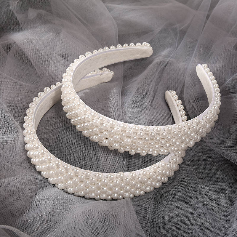 Wedding Headbands Handmade Beaded Pearl Hairbands For Women Hair Accessories Designer Hoops Bow Bridal Headwear Head Bands Clip