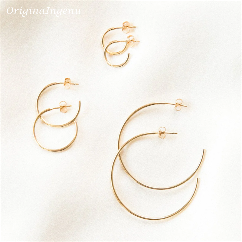 14K Gold Filled Basic Hoop Earrings 15MM/20MM/30MM Gold Hoop Jewelry Modern Hoop Earrings Brincos Minimalist Women Earrings